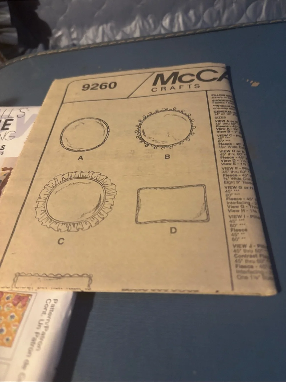 McCall's Home Decorating Pattern 9260 - Picture 4 of 5